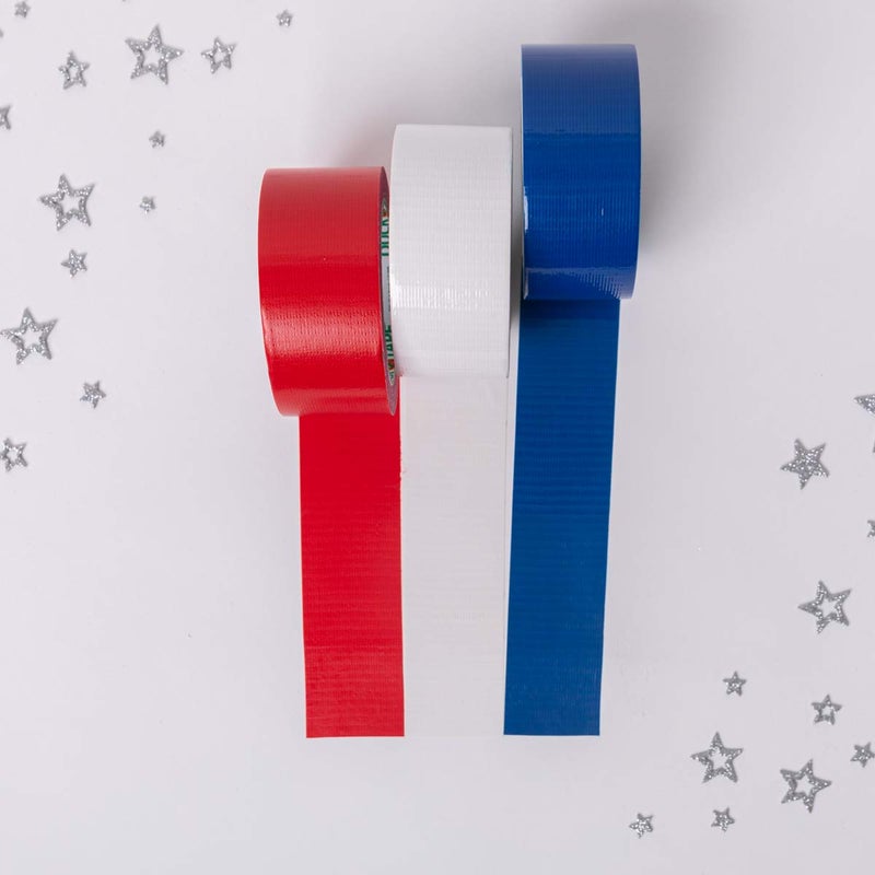Duck Brand Color Duct Tape USA Combo 3-Pack, Red, White and Blue, 1.88 Inches x 20 Yards Each Roll, 60 Yards Total - Image 4